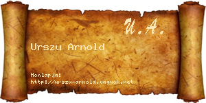 Urszu Arnold névjegykártya